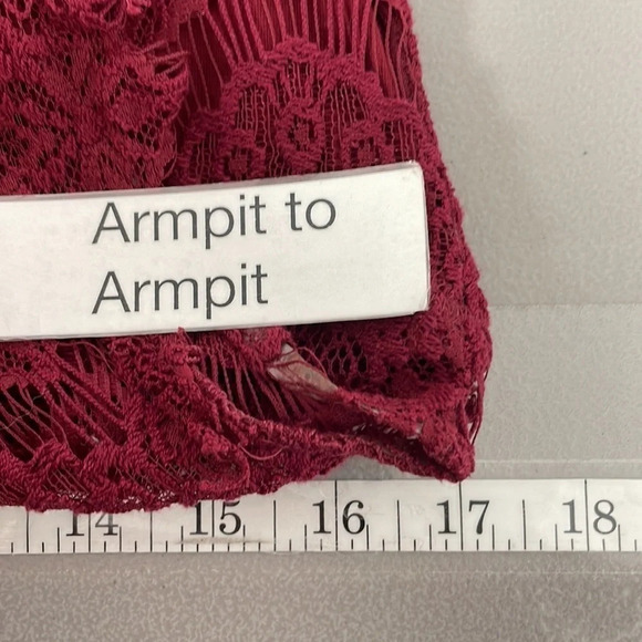 Intimately Free People Lace Midi Dress Sheath Sleeveless Maroon Red Size Medium - Picture 14 of 16